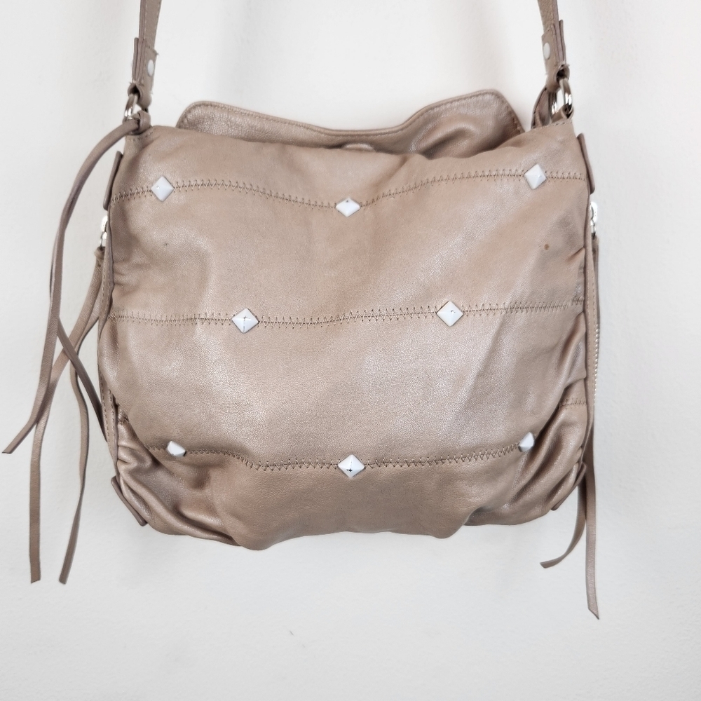 Botkier Leather white studs adjustable adjustable strap crossbody
